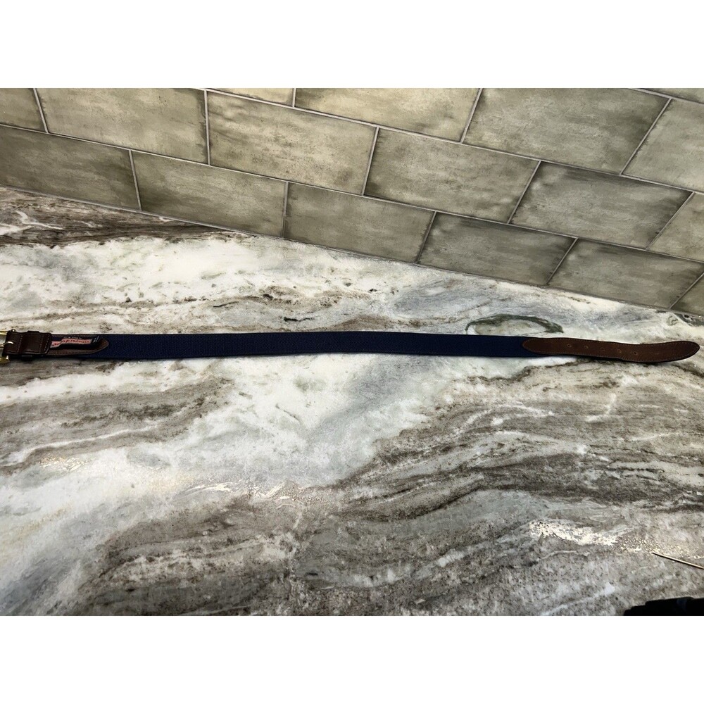 Vineyard Vines Belt SZ 30 Blue Boat Propeller Nautical Canvas Leather Men - Picture 6 of 12